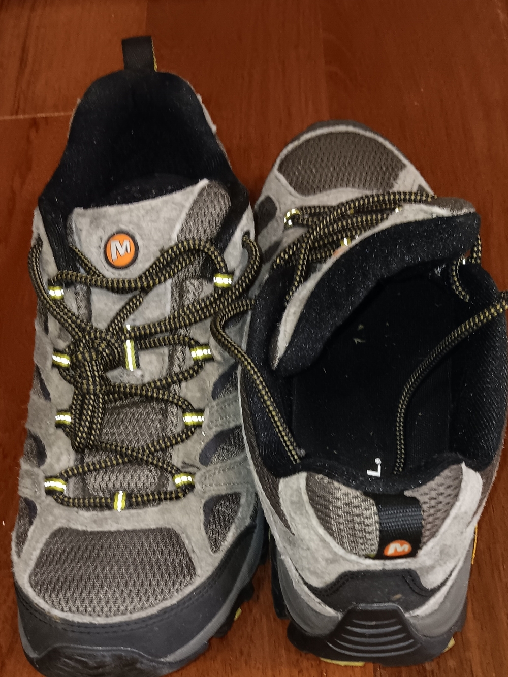 Merrell Gray and Black Athletic Hiking Shoes   Sz  10.5